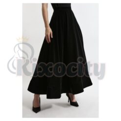 High-class High-Waist Velvet Maxi Skirt in California